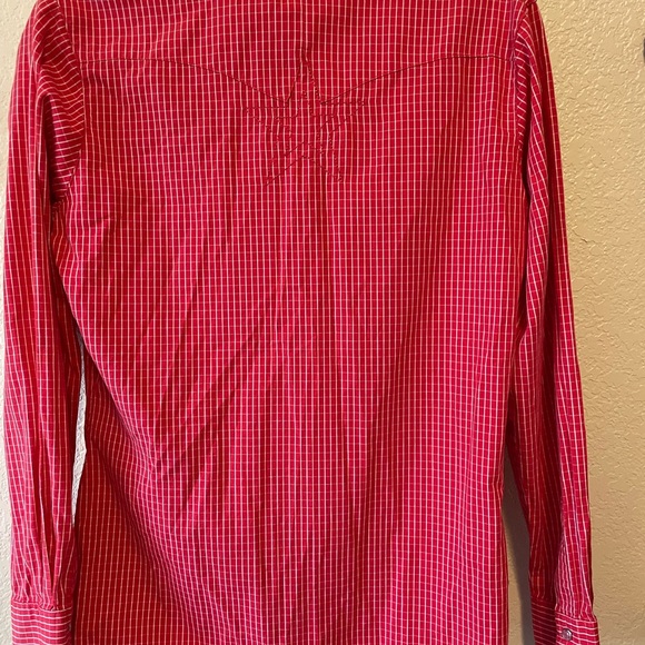 Wrangler Western Wear National Patriot Rodeo Shirt, long sleeve button down, red - Picture 9 of 11